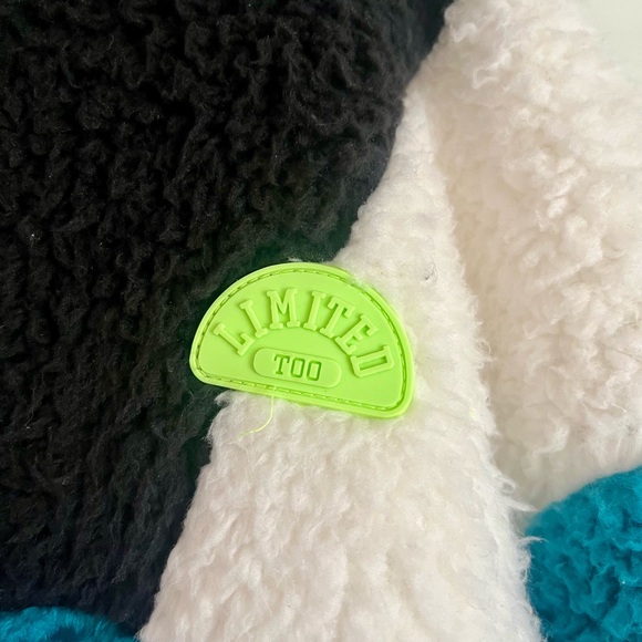 Limited Too Black and Neon Green Fleece Jacket NWT - Picture 4 of 5